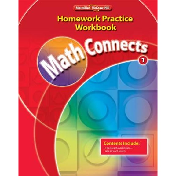 Pre-Owned Math Connects, Grade 1, Homework Practice Workbook (Paperback 9780021072958) by McGraw-Hill Education
