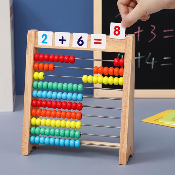 Math Counting Frame, Wooden Abacus, Bead Counter Toy, Early Number Learning Tool, Preschool Skill Practice