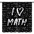 thumbnail image 1 of Math Curtains Mathematical Formula I Love Math Black White Girls Boys Teens Bedroom Living Room Blackout Rod Pocket Decoration Window Drapes 2 Panels W21xL63in, 1 of 6