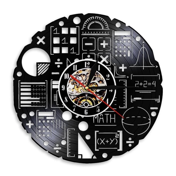 Math Equation Artwork Science Wall Art Wall Clock Math Formulas Vinyl Record Wall Clock Math Geeks Science Nerds Teachers Gift Without LED