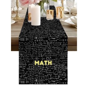 Math Equation Blackboard Table Runners 90 Inches Long Mathematics Art Kitchen Dining Table Runner Dresser Scarves for Party Coffee Holiday Party Decor