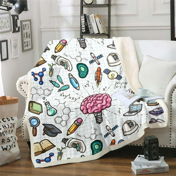 Math Equation Blanket for Boys Girls Science Formula Throw Blanket Chemical Elements Science Theme Fleece Blanket Math Geometry Science Fuzzy Blanket Mathematics Formula Sherpa Blanket 30"x40"