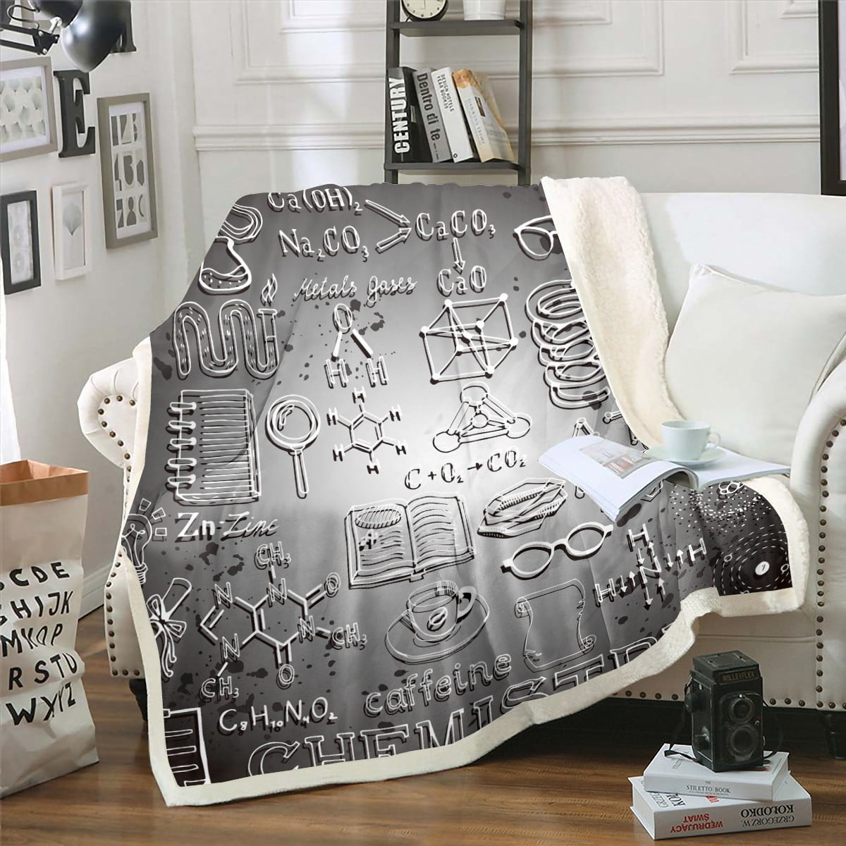 Math Equation Blanket for Boys Girls Science Theme Throw Blanket Math
