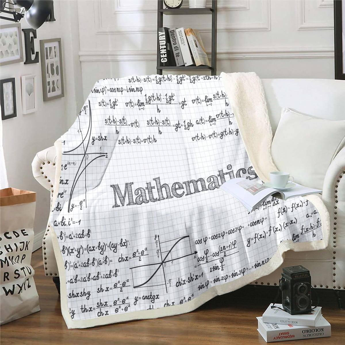 Math Equation Blanket for Boys Girls Math Theme Throw Blanket Math