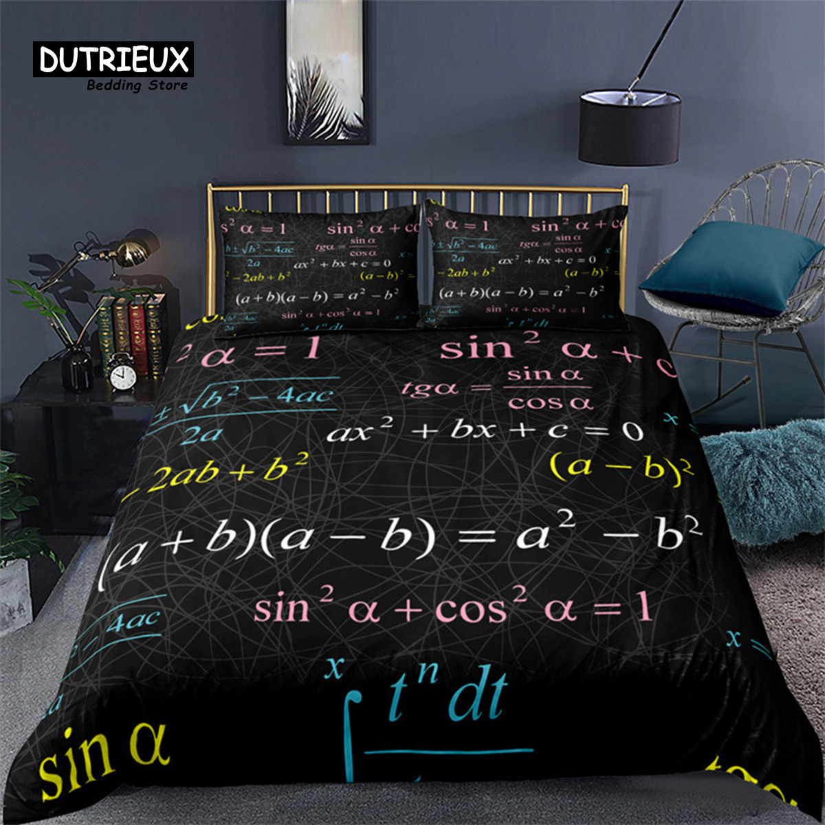 Math Equation Duvet Cover Set King Size Mathematics Formula Pattern ...