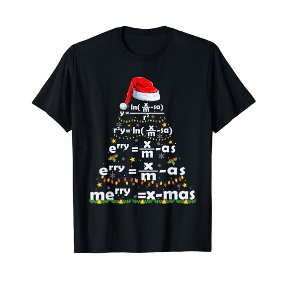 Math Equation Merry X-mas Funny Math Teacher Christmas Humor T-Shirt