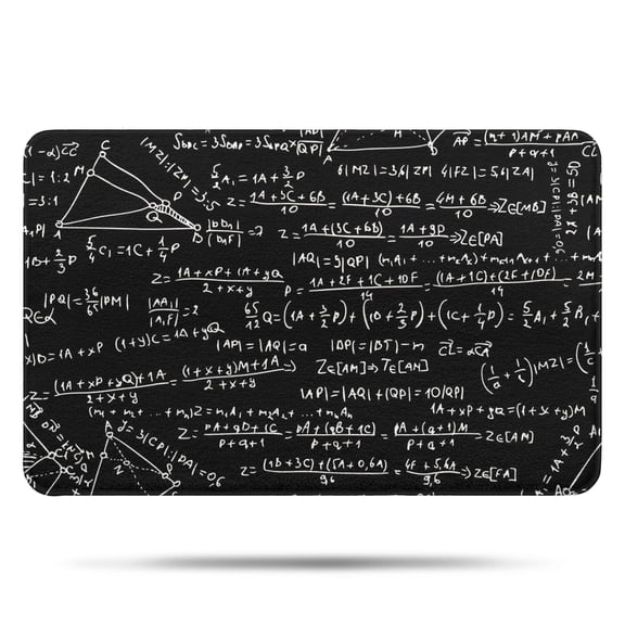 Math Equations 3D Shapes Black Pattern Bathroom Rugs Mat,Non Slip Microfiber Bathroom Rug,Rubber Backing,Soft Bathroom Mats for Bathroom Floor,Tub and Shower,17x27in(43x68cm)