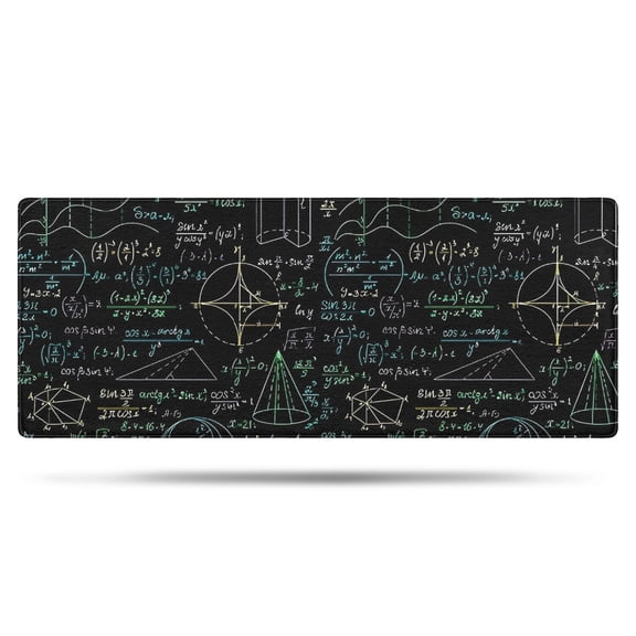 Math Equations 3D Shapes Black Pattern Bathroom Rugs Mat,Non Slip Microfiber Bathroom Rug,Rubber Backing,Soft Bathroom Mats for Bathroom Floor,Tub and Shower,60x24in(150x60cm)