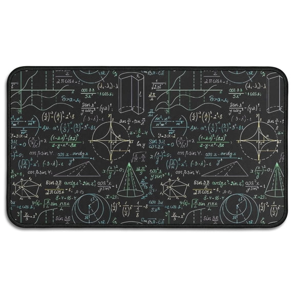 Math Equations 3D Shapes Black Pattern Door Rugs,Washable Non Slip Door Mats Indoor,Decorative Door Mats,Entry Mat Indoor for Entrance,Bedroom,Kitchen,Bathroom,30"x17"