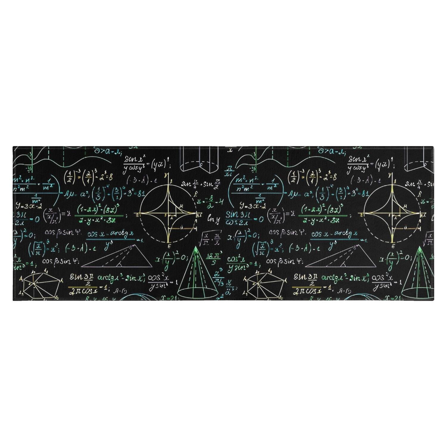 Math Equations 3D Shapes Black Pattern Kitchen Rug Mat,Kitchen Runner ...