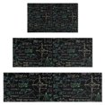 thumbnail image 1 of Math Equations 3D Shapes Black Pattern Kitchen Rugs Sets Of 3,Kitchen Runner Rugs Non Skid Washable,Decorative Kitchen Floor Mats for Kitchen,Sink,Laundry,17"x30"+ 17"x47" + 17"x59", 1 of 6