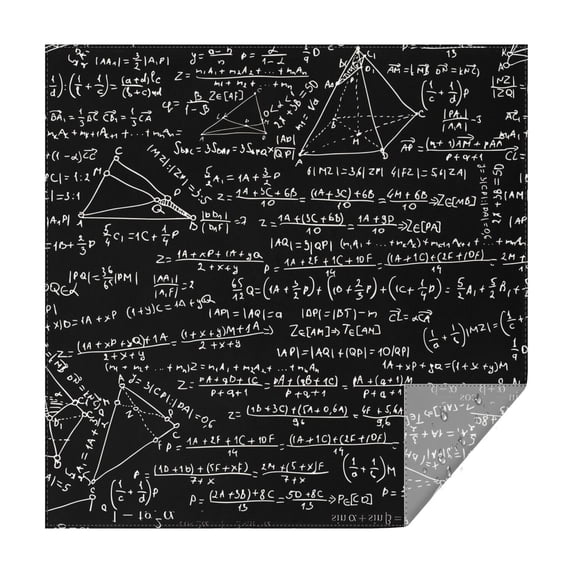 Math Equations 3D Shapes Black Pattern Square Tablecloth,Waterproof Square Table Cover,Wipeable Spillproof Washable Table Cover for Home Kitchen Party Decor 42"X42"(107x107cm)