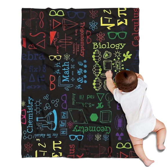 Math Equations Academic Subjects Black Pattern Blanket,Comfortable Soft Flannel Throw Blanket,All Season,Warm Lightweight Blankets for Sofa Bed Couch Living Room Chair,30"x40"