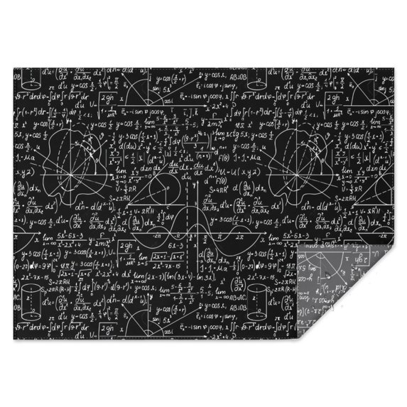 Math Equations Algebra Formulas Black Pattern Rectangle Tablecloth 60"x84",Waterproof Polyester Rectangle Table Cloth, Wipeable Spillproof Polyester Tablecloth for Dining, Camping, Indoor and Outdoor