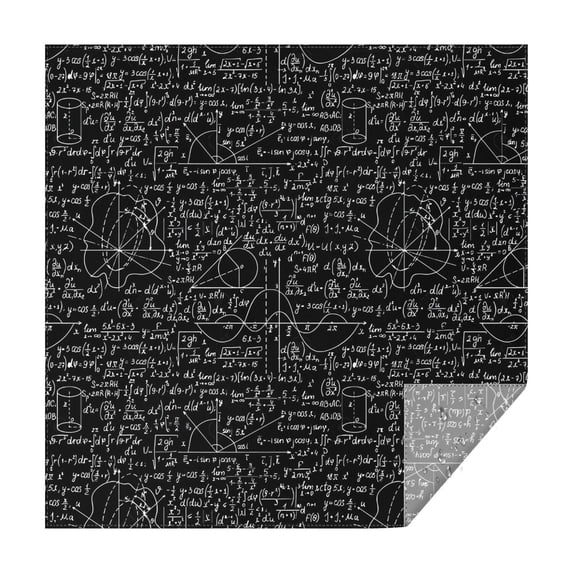 Math Equations Algebra Formulas Black Pattern Square Tablecloth,Waterproof Square Table Cover,Wipeable Spillproof Washable Table Cover for Home Kitchen Party Decor 42"X42"(107x107cm)