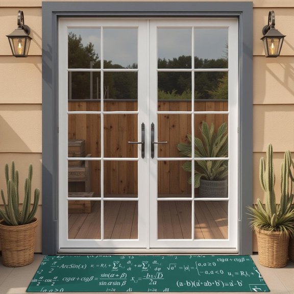 Math Equations Algebra Green Pattern Door Rugs,Washable Non Slip Door Mats Indoor,Decorative Door Mats,Entry Mat Indoor for Entrance,Bedroom,Kitchen,Bathroom,16"x47"