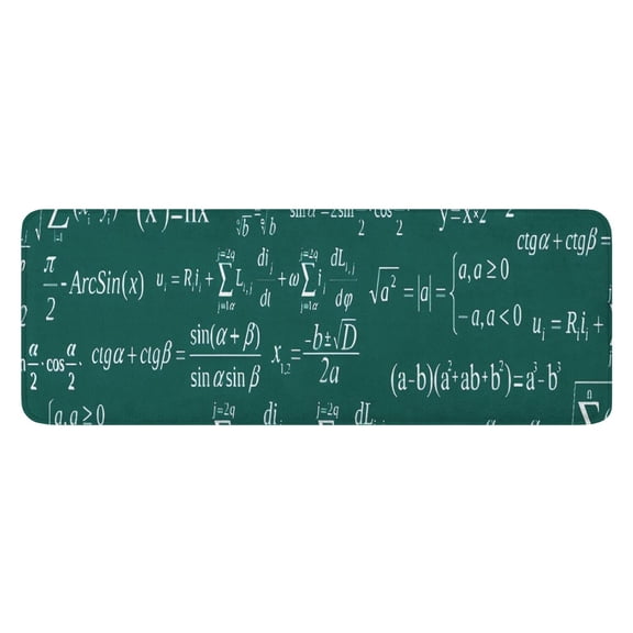 Math Equations Algebra Green Pattern Kitchen Rug Mat,Kitchen Runner Rugs Non Skid Washable,Decorative Kitchen Floor Mats for Kitchen,Sink,Laundry,17"x47.2"