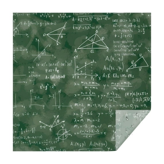 Math Equations Algebra Green Pattern Square Tablecloth,Waterproof Square Table Cover,Wipeable Spillproof Washable Table Cover for Home Kitchen Party Decor 60"x60"(152x152cm)