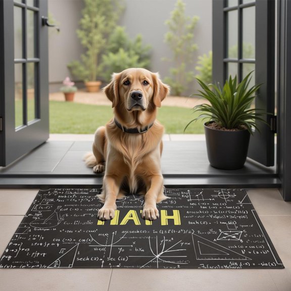 Math Equations Algebraic Symbols Black Pattern Door Rugs,Washable Non Slip Door Mats Indoor,Decorative Door Mats,Entry Mat Indoor for Entrance,Bedroom,Kitchen,Bathroom,20"x32"