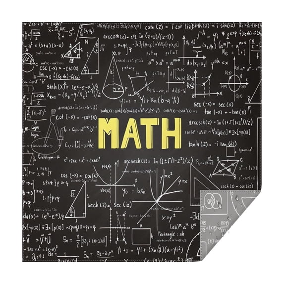 Math Equations Algebraic Symbols Black Pattern Square Tablecloth,Waterproof Square Table Cover,Wipeable Spillproof Washable Table Cover for Home Kitchen Party Decor 42"X42"(107x107cm)