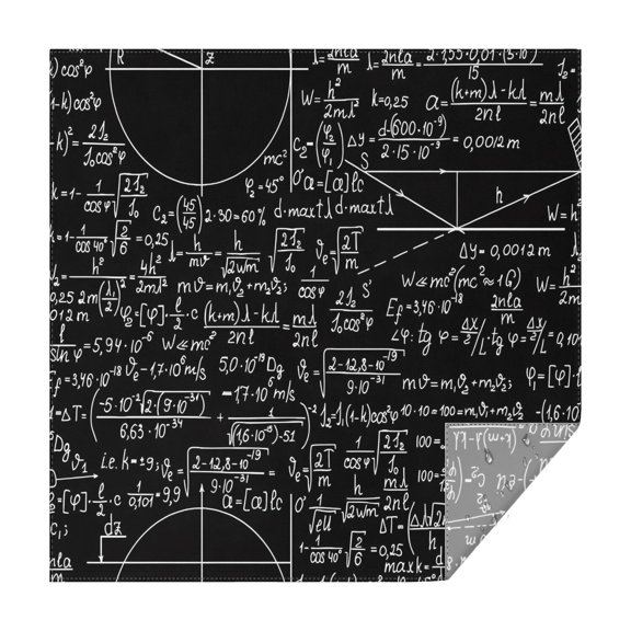 Math Equations Binary Code Blue Pattern Square Tablecloth,Waterproof Square Table Cover,Wipeable Spillproof Washable Table Cover for Home Kitchen Party Decor 52"x52"(132x132cm)