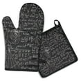 thumbnail image 1 of Math Equations Calculus Black Pattern Kitchen Oven Mitt and Pot Holder Sets 2 Pcs for Baking, Cooking and Grilling, Heat Resistant Up To 392 °F, 1 of 7