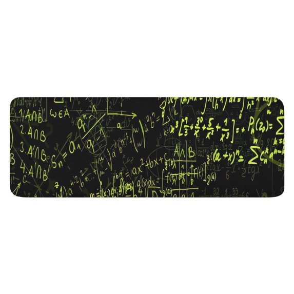 Math Equations Calculus Black Pattern Kitchen Rug Mat,Kitchen Runner Rugs Non Skid Washable,Decorative Kitchen Floor Mats for Kitchen,Sink,Laundry,17"x47.2"
