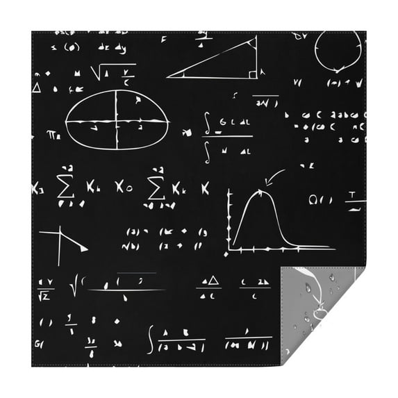Math Equations Calculus Black Pattern Square Tablecloth,Waterproof Square Table Cover,Wipeable Spillproof Washable Table Cover for Home Kitchen Party Decor 52"x52"(132x132cm)