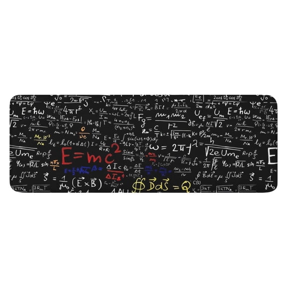 Math Equations Calculus Symbols Black Pattern Kitchen Rug Mat,Kitchen Runner Rugs Non Skid Washable,Decorative Kitchen Floor Mats for Kitchen,Sink,Laundry,17"x47.2"