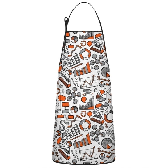 Math Equations Calculus Symbols Blackboard Apron-Garden Aprons for Women with Pockets-Cotton Linen Waterproof Kitchen Cooking Gardening Aprons Adjustable for Kitchen,Cooking,BBQ and Salon 33x27 Inch