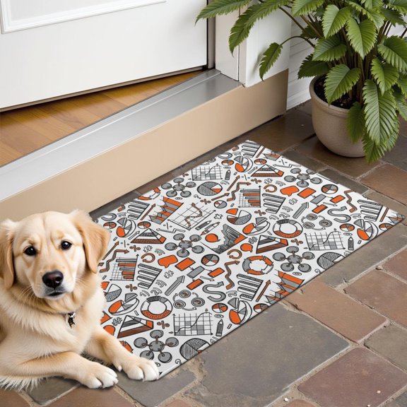 Math Equations Calculus Symbols Blackboard Pattern Door Rugs,Washable Non Slip Door Mats Indoor,Decorative Door Mats,Entry Mat Indoor for Entrance,Bedroom,Kitchen,Bathroom,16"x24"
