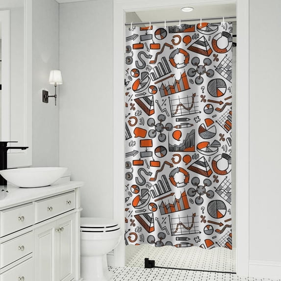 Math Equations Calculus Symbols Blackboard Pattern Shower Curtain 36"x72" ,Bathroom Decorative Shower Curtains Set with 12 Hooks,Modern Waterproof Washable Shower Curtain
