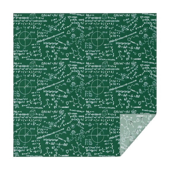Math Equations Chalkboard Formulas Green Pattern Square Tablecloth,Waterproof Square Table Cover,Wipeable Spillproof Washable Table Cover for Home Kitchen Party Decor 60"x60"(152x152cm)