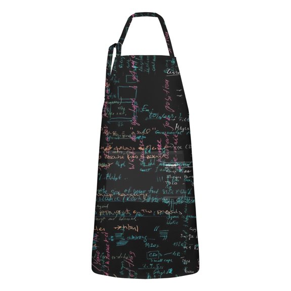 Math Equations Chemical Structures Black Apron-Garden Aprons for Women with Pockets-Cotton Linen Waterproof Kitchen Cooking Gardening Aprons Adjustable for Kitchen,Cooking,BBQ and Salon 33x27 Inch