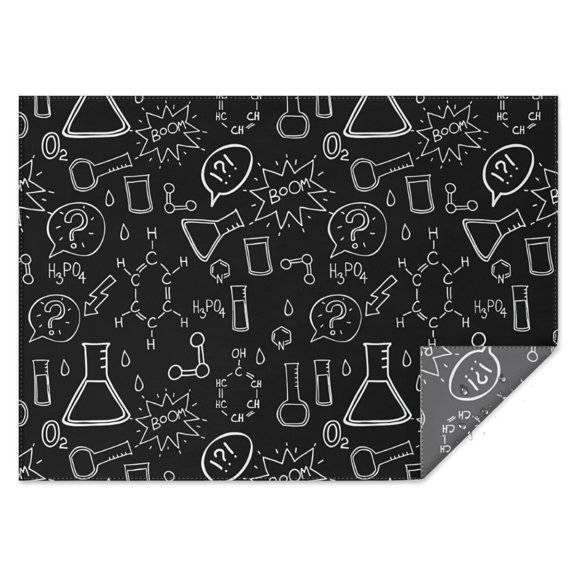 Math Equations Chemical Structures Black Rectangle Tablecloth 60"x84",Waterproof Polyester Rectangle Table Cloth, Wipeable Spillproof Polyester Tablecloth for Dining, Camping, Indoor and Outdoor