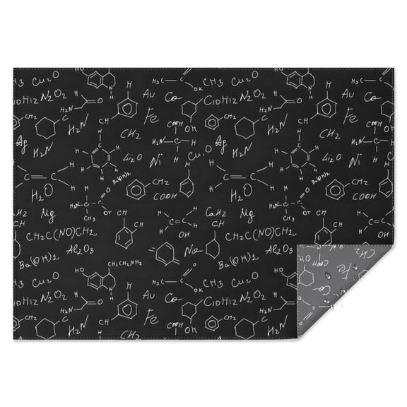 Math Equations Chemical Structures Black Rectangle Tablecloth 60"x84",Waterproof Polyester Rectangle Table Cloth, Wipeable Spillproof Polyester Tablecloth for Dining, Camping, Indoor and Outdoor