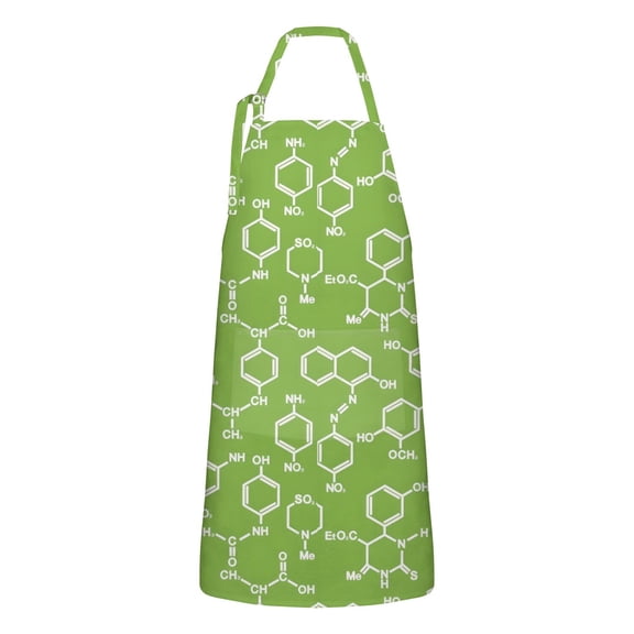 Math Equations Chemical Structures Green Apron-Garden Aprons for Women with Pockets-Cotton Linen Waterproof Kitchen Cooking Gardening Aprons Adjustable for Kitchen,Cooking,BBQ and Salon 33x27 Inch