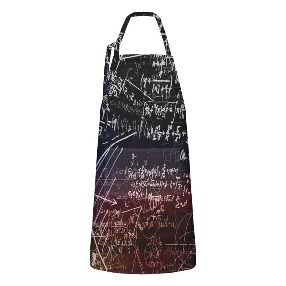 Math Equations Colorful Formulas Black Apron-Garden Aprons for Women with Pockets-Cotton Linen Waterproof Kitchen Cooking Gardening Aprons Adjustable for Kitchen,Cooking,BBQ and Salon 33x27 Inch