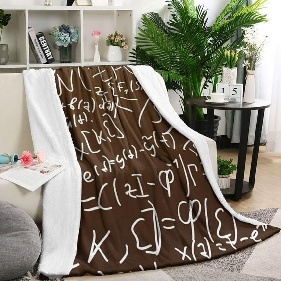 Math Equations Colorful Graphs Black Pattern Blanket,Comfortable Soft Flannel Throw Blanket,All Season,Warm Lightweight Blankets for Sofa Bed Couch Living Room Chair,60"x80"