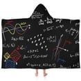 thumbnail image 1 of Math Equations Colorful Graphs Black Pattern Hooded Bath Towel，60"x35" for Ages 3 To 12 Kids, Quick Dry Lightweight Soft Microfiber Hood Beach Towel Cover Up for Kids, 1 of 7