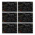 thumbnail image 1 of Math Equations Colorful Graphs Black Pattern Summer Placemats Table Placemats Set Of 6-Linen Kitchen Washable Placemats Table Mats 11.8"x17.7" Non-Slip Heat Resistant, 1 of 5