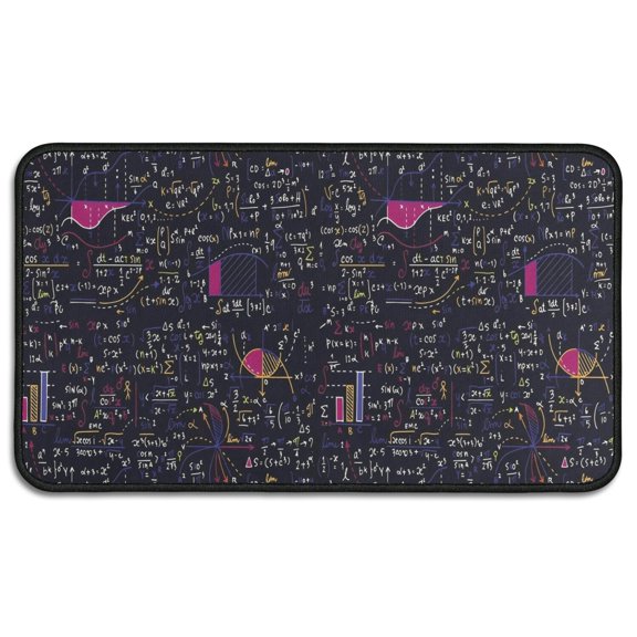 Math Equations Colorful Math Black Pattern Door Rugs,Washable Non Slip Door Mats Indoor,Decorative Door Mats,Entry Mat Indoor for Entrance,Bedroom,Kitchen,Bathroom,30"x17"