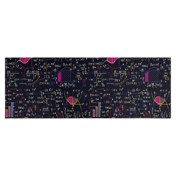 Math Equations Colorful Math Black Pattern Kitchen Rug Mat,Kitchen Runner Rugs Non Skid Washable,Decorative Kitchen Floor Mats for Kitchen,Sink,Laundry,17"X47"