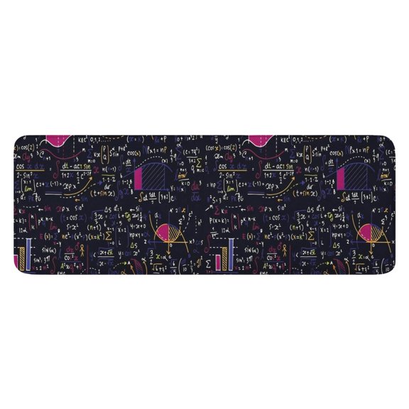 Math Equations Colorful Math Black Pattern Kitchen Rug Mat,Kitchen Runner Rugs Non Skid Washable,Decorative Kitchen Floor Mats for Kitchen,Sink,Laundry,17"x47.2"