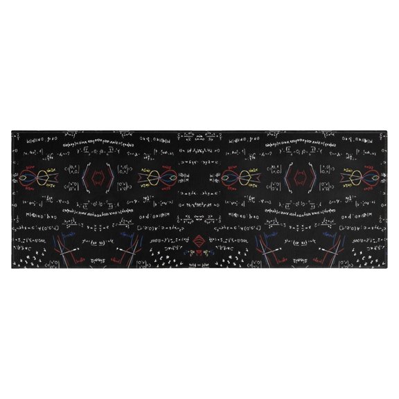 Math Equations Colorful Numbers Black Pattern Kitchen Rug Mat,Kitchen Runner Rugs Non Skid Washable,Decorative Kitchen Floor Mats for Kitchen,Sink,Laundry,17"X47"