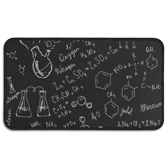 Math Equations Colorful Science Black Pattern Door Rugs,Washable Non Slip Door Mats Indoor,Decorative Door Mats,Entry Mat Indoor for Entrance,Bedroom,Kitchen,Bathroom,30"x17"