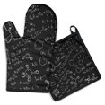 thumbnail image 1 of Math Equations Colorful Science Black Pattern Kitchen Oven Mitt and Pot Holder Sets 2 Pcs for Baking, Cooking and Grilling, Heat Resistant Up To 392 °F, 1 of 7