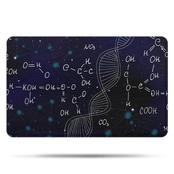 Math Equations Cosmic Formulas Blue Pattern Bathroom Rugs Mat,Non Slip Microfiber Bathroom Rug,Rubber Backing,Soft Bathroom Mats for Bathroom Floor,Tub and Shower,20x32in(50x80cm)