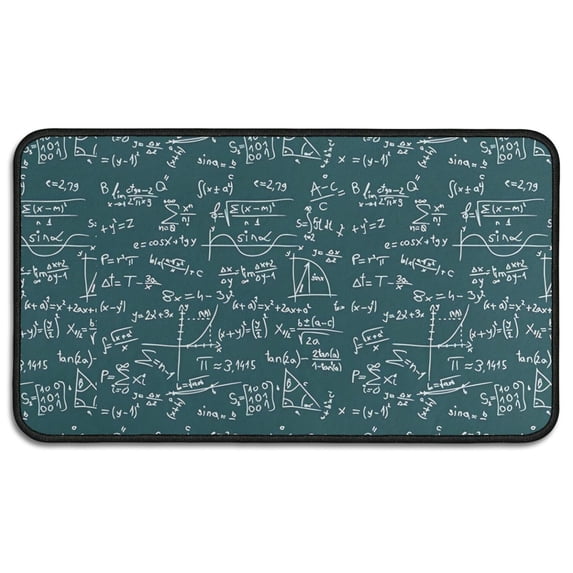 Math Equations Dark Green Formula Pattern Door Rugs,Washable Non Slip Door Mats Indoor,Decorative Door Mats,Entry Mat Indoor for Entrance,Bedroom,Kitchen,Bathroom,30"x17"