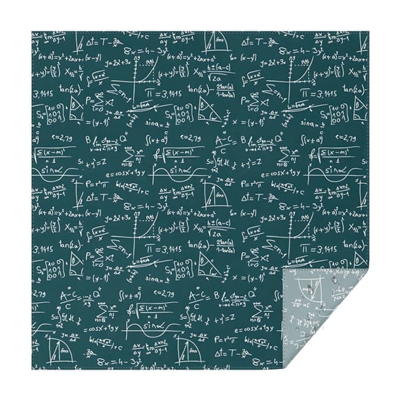 Math Equations Dark Green Formula Pattern Square Tablecloth,Waterproof Square Table Cover,Wipeable Spillproof Washable Table Cover for Home Kitchen Party Decor 42"X42"(107x107cm)